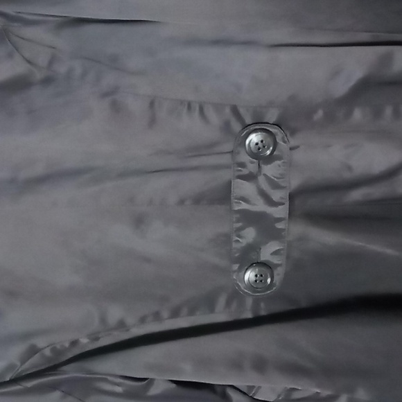 Maurices Black Short Trench Style Jacket w Big Buttons, Teal Lining Size L - Picture 10 of 10